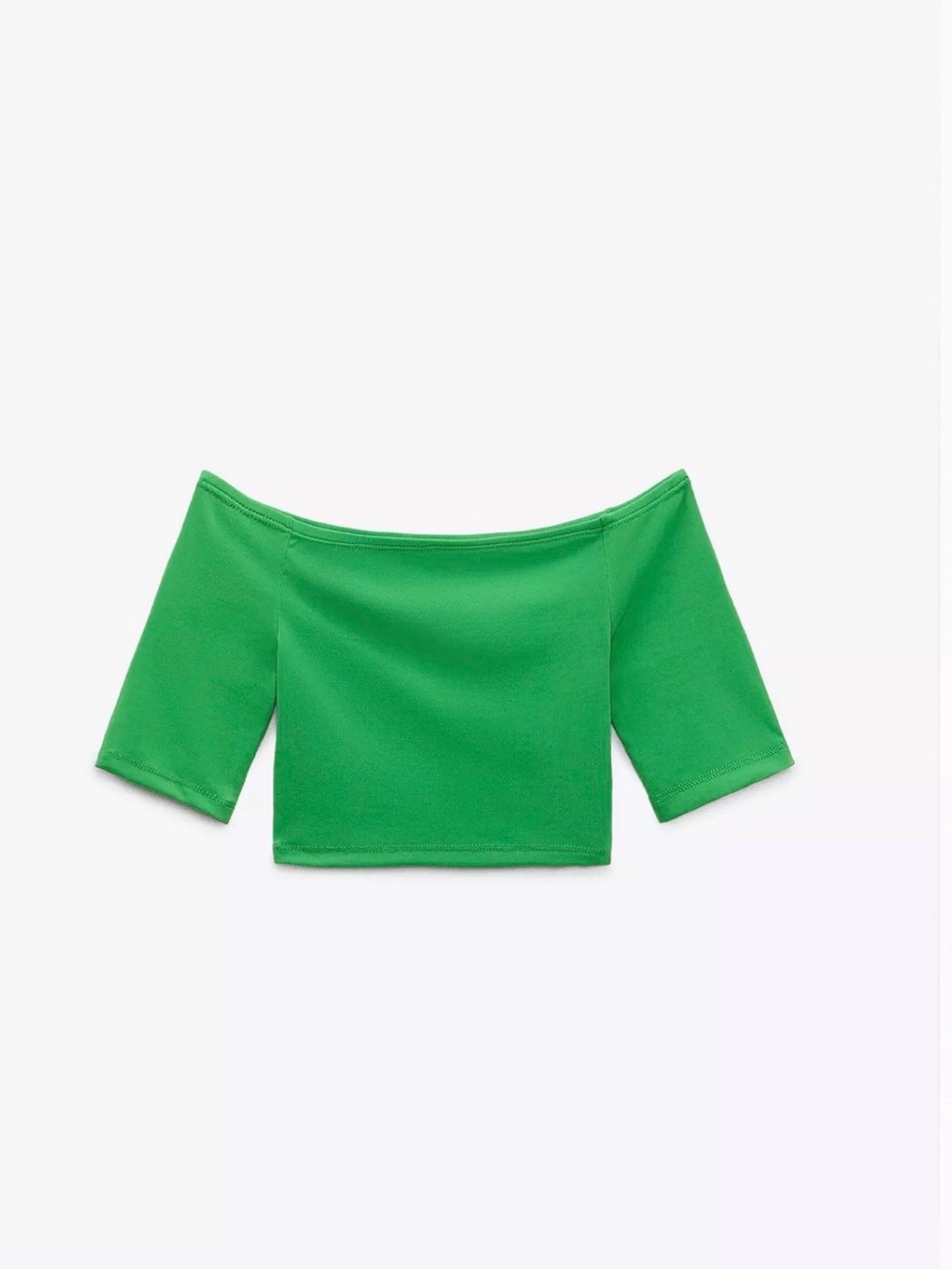 Zara Green Off-Shoulder Crop Top for Kids